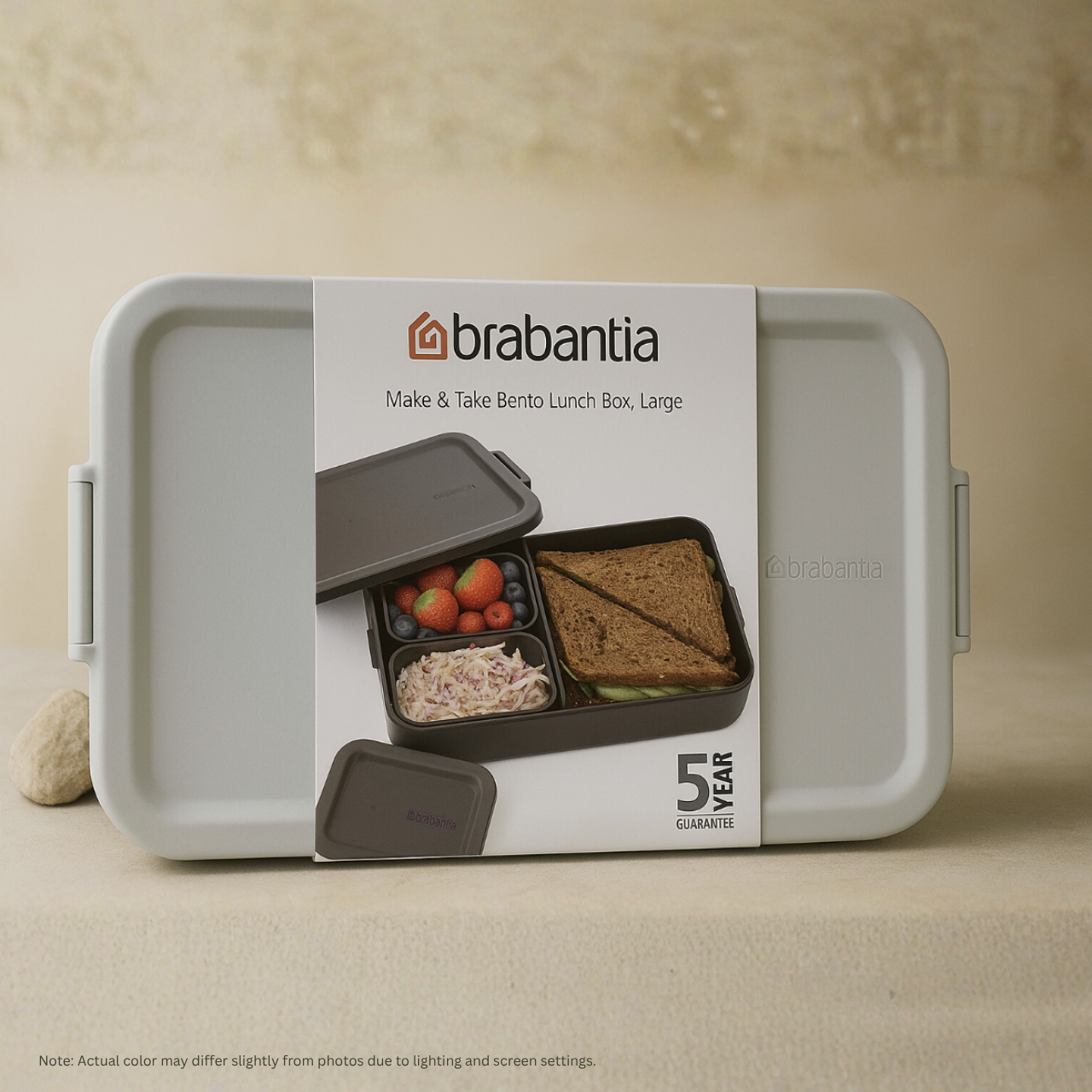 BRABANTIA Make & Take Bento Lunch Box, Large (Light Grey) - 1 set