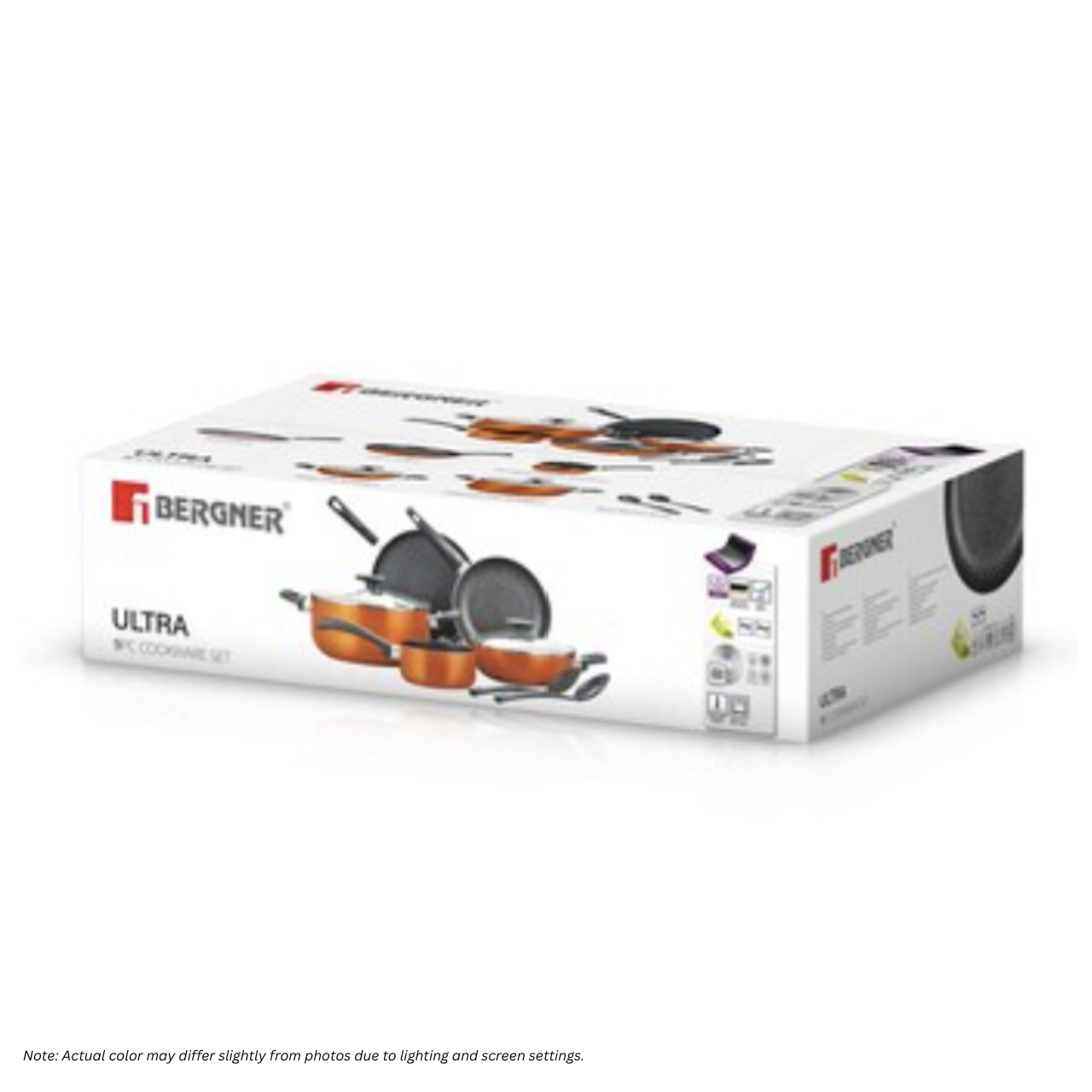BERGNER Ultra 9-pc Non-Stick Cookware Set (Metallic Orange)