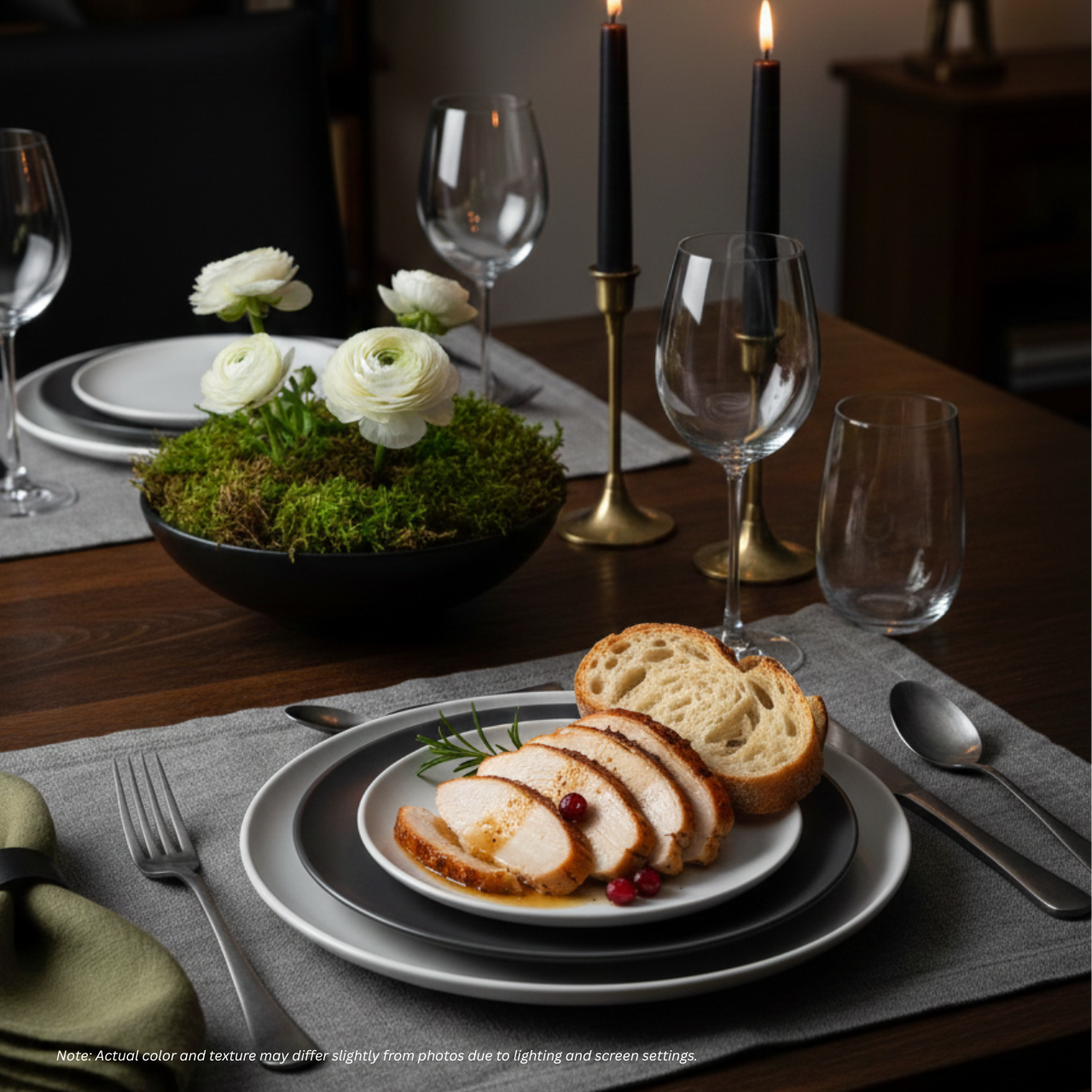 BERGNER 24-Piece Munich Stonewashed Finish Inox Stainless Steel Cutlery Set
