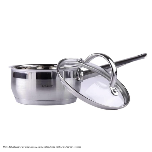 BERGNER Gourmet 2 Saucepan with Lid, Silver, 16cm (1.3L), 18/10 Stainless Steel BG6502