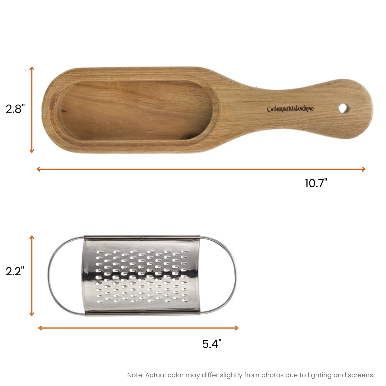 CATHERINE MALANDRINO Cheese Grater with Acacia Wood Base