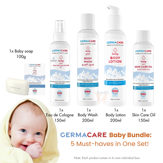 GERMACARE Baby Essentials (100% Organic & Vegan) - Value Set of 5