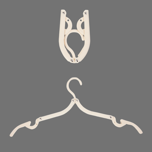 LUXE + WILLOW Folding Travel Hangers and Carrying Pouch (9-piece set) - White