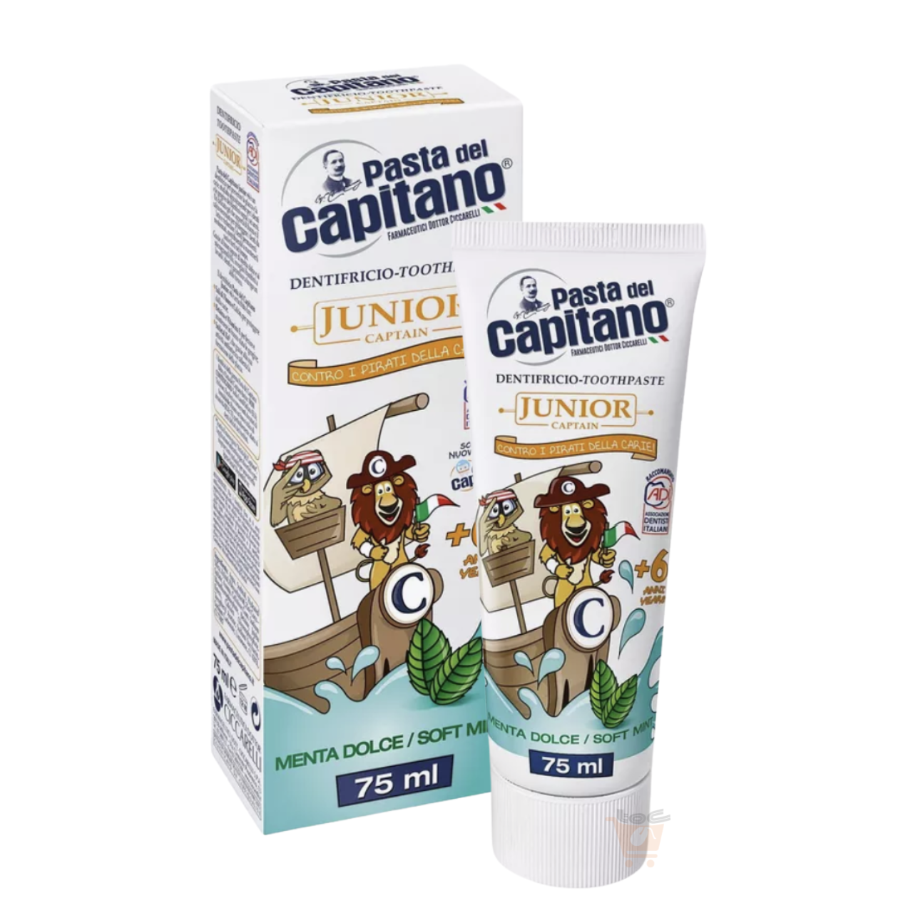 PASTA DEL CAPITANO Junior 6+ years toothpaste (Soft Mint) 75ml (Pack of 1)