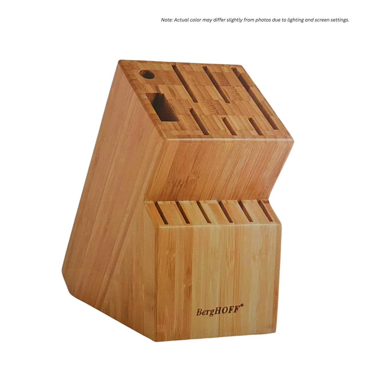 BERGHOFF Wooden Knife Block, Collect & Cook (Holds 12 knives, 1 pair of poultry shears and 1 honing knife)