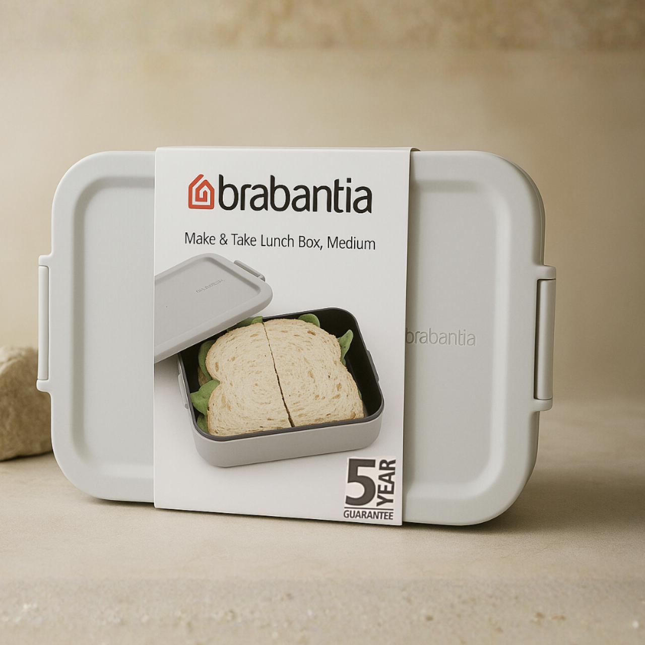 BRABANTIA Make & Take Lunch Box, Medium (Light Grey) - 1 pc.