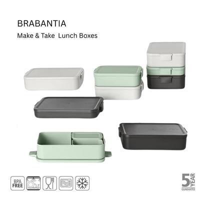 BRABANTIA Make & Take Lunch Box, Medium (Light Grey) - 1 pc.