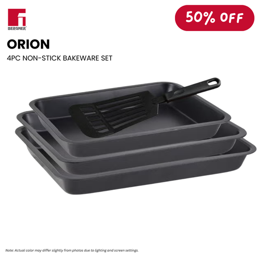 BERGNER Orion 4-Piece Carbon Steel Non-Stick Bakeware Set (Black)