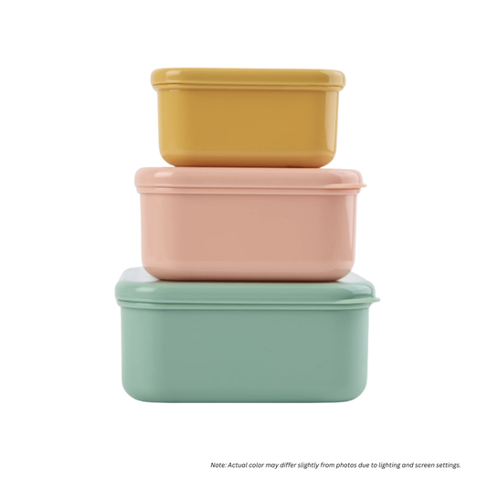 PRESCHOOL FUN 3-in-1 Snack Box (Set of 3) - Green, Pink and Yellow