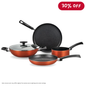 BERGNER Ultra 5-pc Non-Stick Cookware Set (Metallic Orange)