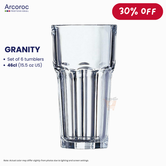 ARCOROC Granity Hiball Glass – 46cl (Set of 6)
