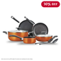 BERGNER Ultra 9-pc Non-Stick Cookware Set (Metallic Orange)