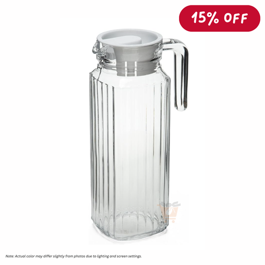 TALIONA Waves Pattern Glass Jug, 1.1 Liter Capacity