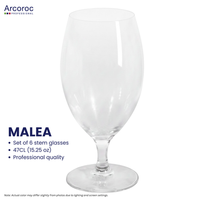 ARCOROC Malea 6-piece Stem Glass Set, 47cl (15.25 oz)