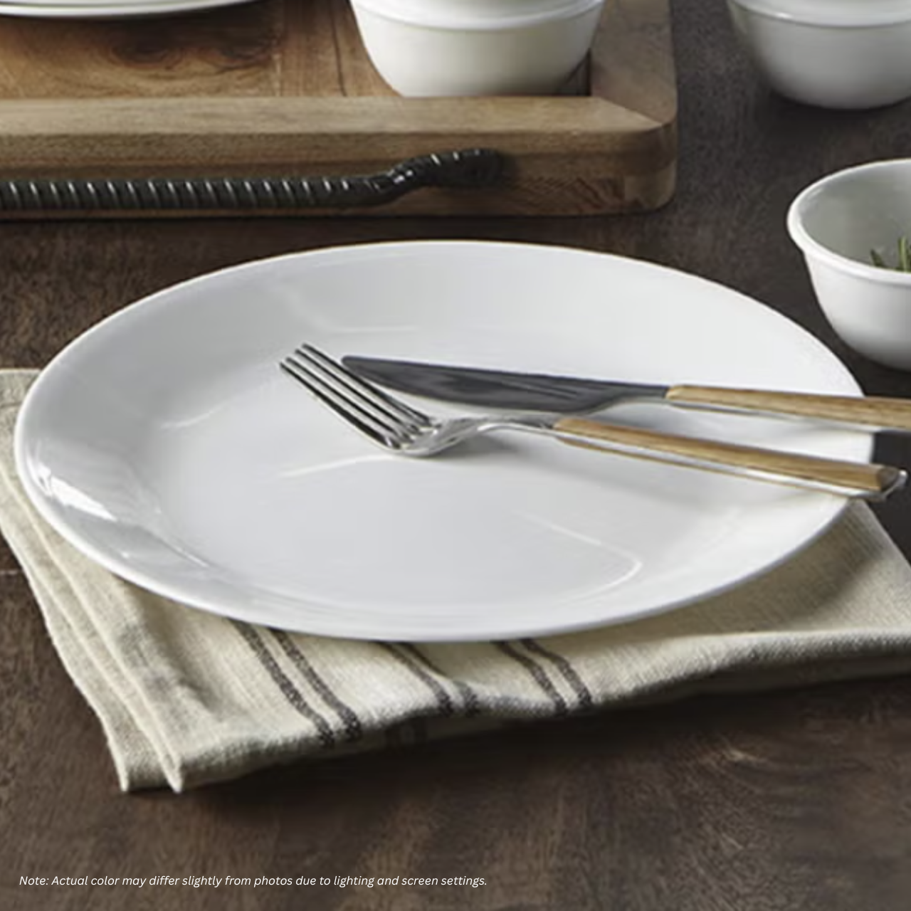 CORELLE Vitrelle® Dinner Plate 26cm Extra Strength Glass, Chip Resistant, Lightweight (Winter Frost White) - 1 pc.