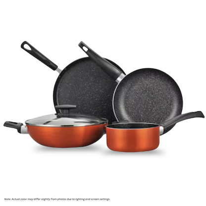 BERGNER Ultra 5-pc Non-Stick Cookware Set (Metallic Orange)