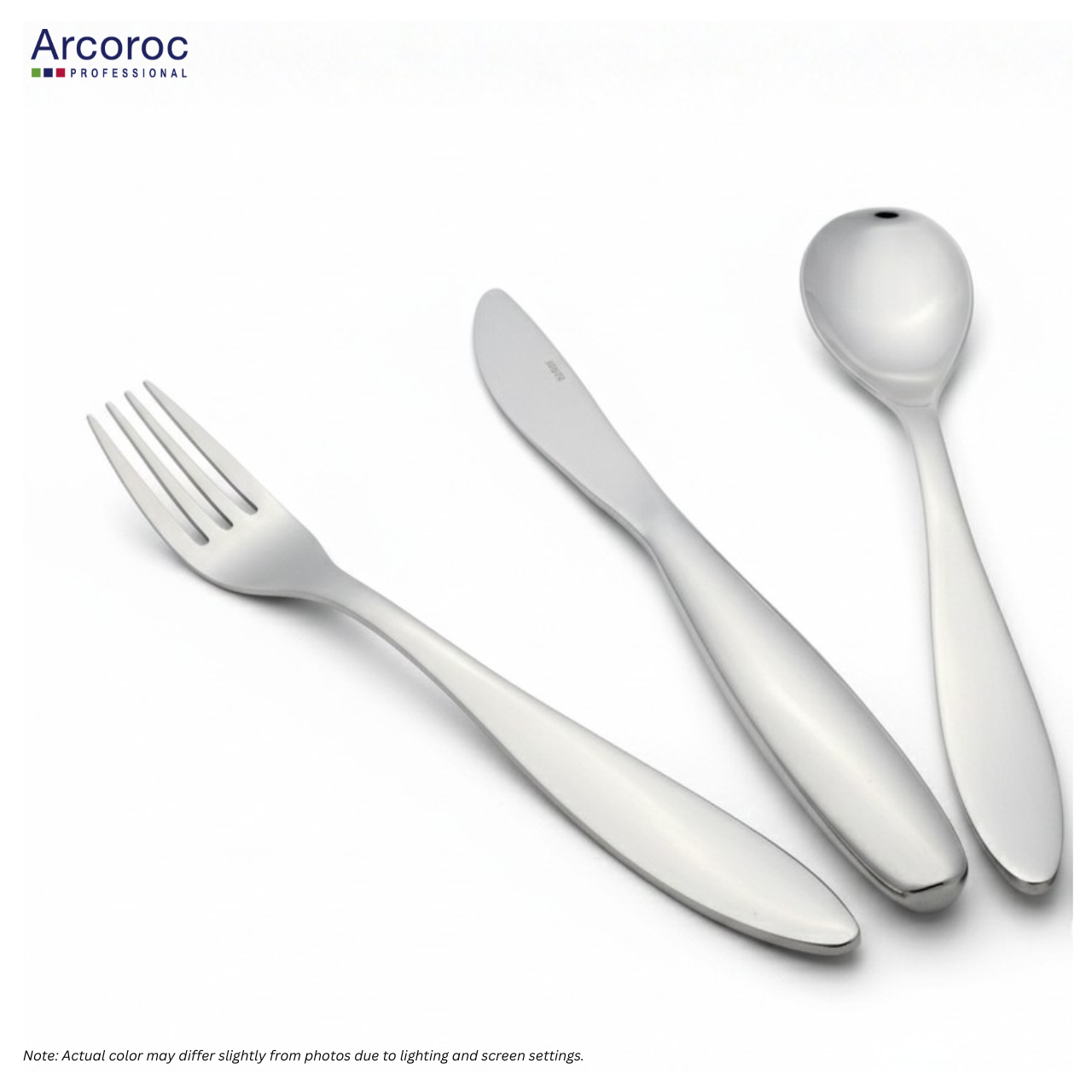 ARCOROC Utah Individual 3-Piece Essential Cutlery Set,  18/10 Stainless Steel (Silver) - Restaurant & Hotel Grade (1 Set of 3)