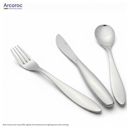 ARCOROC Utah Individual 3-Piece Essential Cutlery Set,  18/10 Stainless Steel (Silver) - Restaurant & Hotel Grade (1 Set of 3)