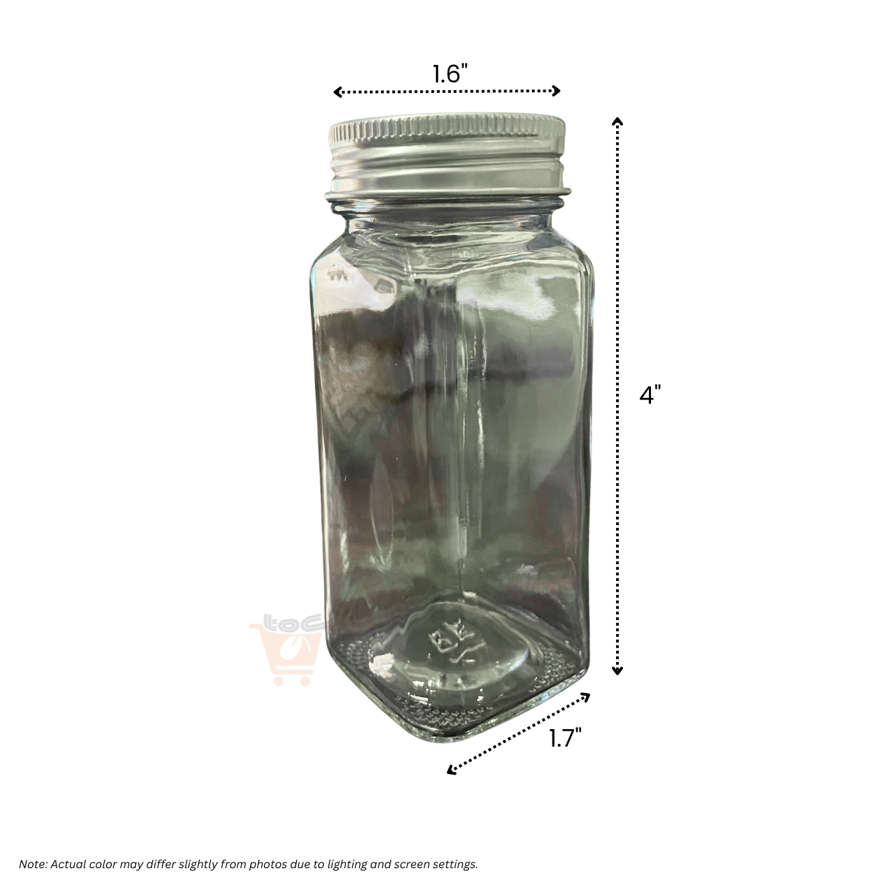 HOMESMITHS Airtight Glass Storage Bottles Set of 6 - Silver lid