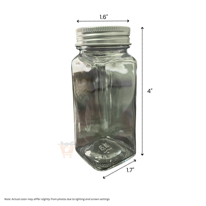 HOMESMITHS Airtight Glass Storage Bottles Set of 6 - Silver lid