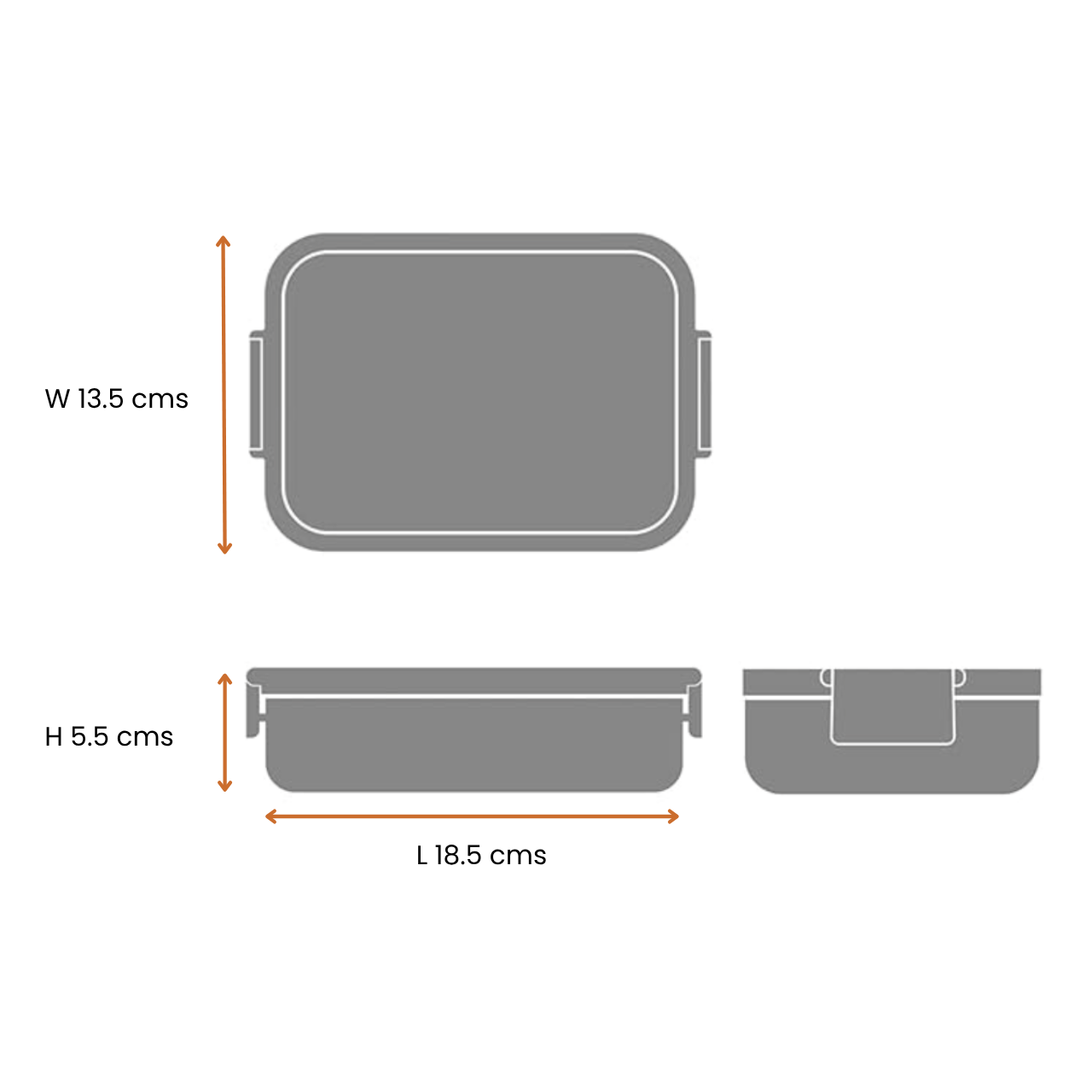 BRABANTIA Make & Take Lunch Box, Medium (Light Grey) - 1 pc.