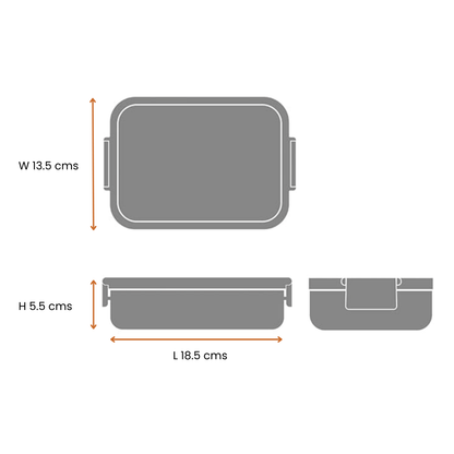 BRABANTIA Make & Take Lunch Box, Medium (Light Grey) - 1 pc.