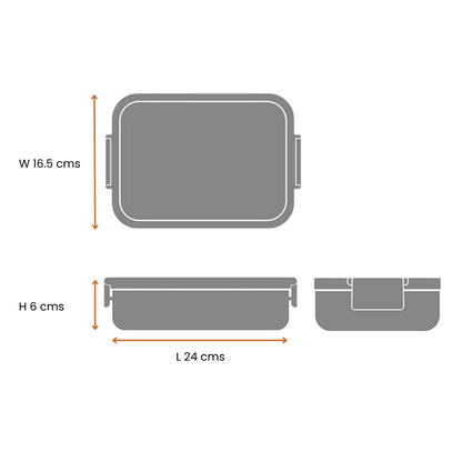 BRABANTIA Make & Take Bento Lunch Box, Large (Light Grey) - 1 set