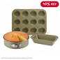 BERGNER Bakeright Pro 3-pc Bakeware Set (Greenish-gold) - Carbon Steel, Non-stick