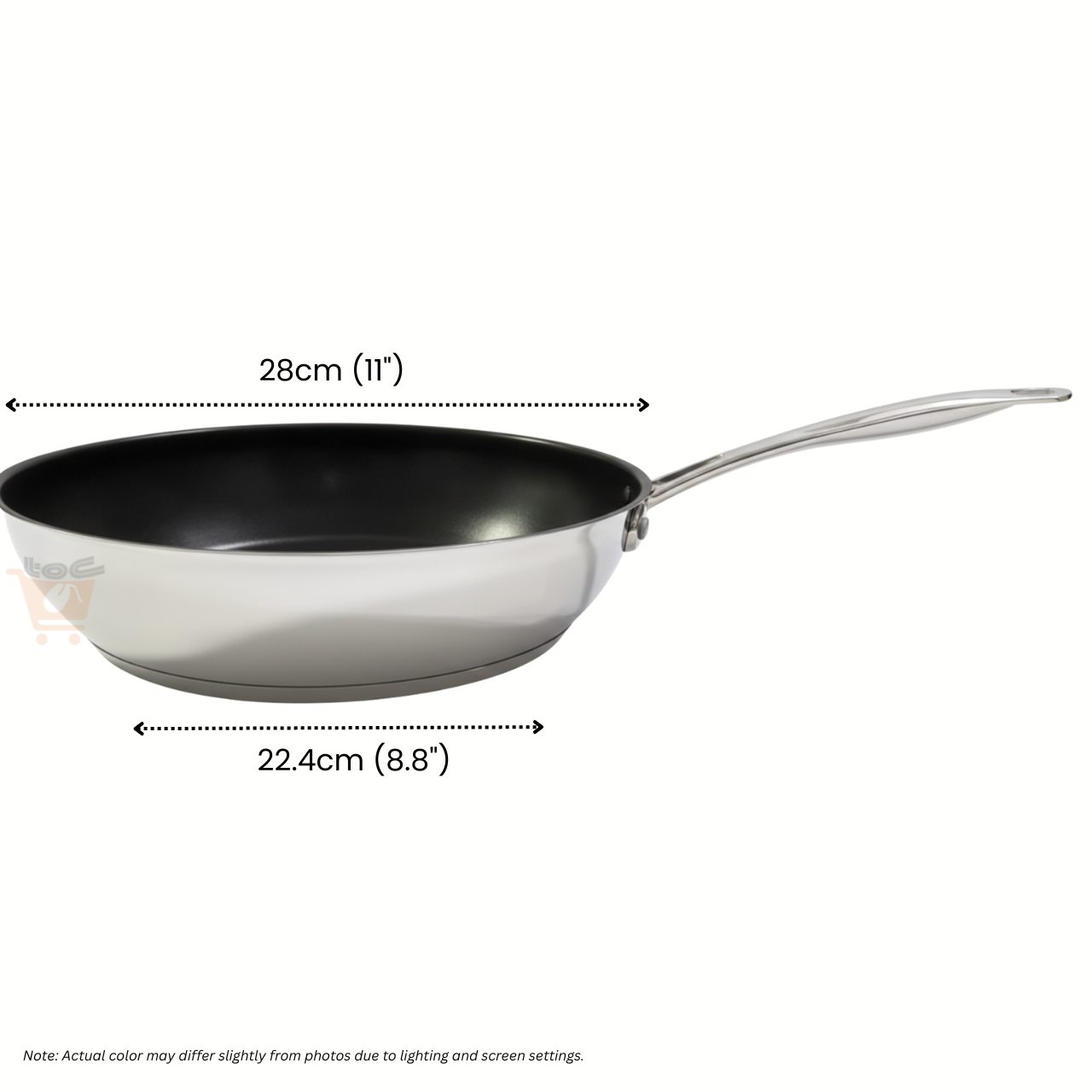 GUEST OF Non-Stick 28cm Fry Pan - Stainless Steel