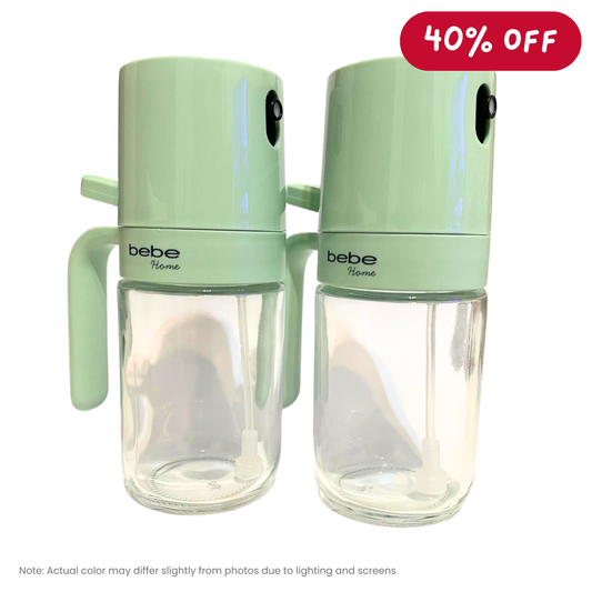 BEBE HOME Glass Oil Sprayer - Set of 2, Pistachio Green