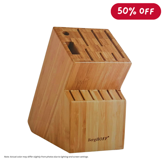 BERGHOFF Wooden Knife Block, Collect & Cook (Holds 12 knives, 1 pair of poultry shears and 1 honing knife)
