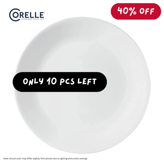CORELLE Vitrelle® Dinner Plate 26cm Extra Strength Glass, Chip Resistant, Lightweight (Winter Frost White) - 1 pc.