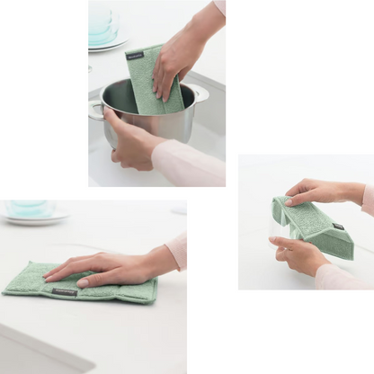 BRABANTIA Microfibre Dish (Cleaning) Pads (Set of 3 - Mixed)